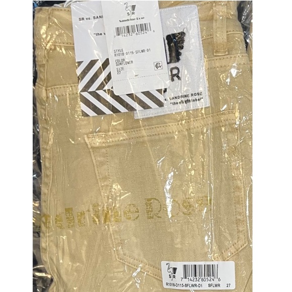 Sandrine Rose xFree People Sunflower Beige Straight Leg Jeans Sz27 - Picture 15 of 16